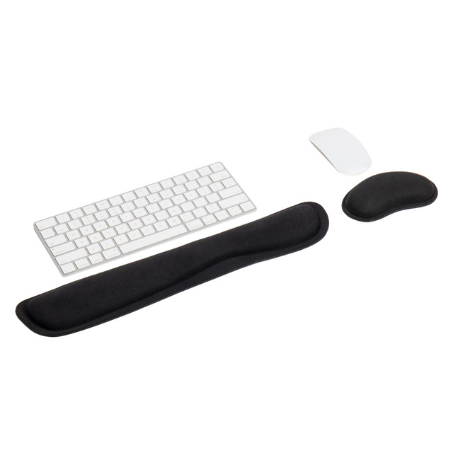 EMS MIND READER LLC WRESTGEL-BLK Mind Reader Ergonomic Keyboard and Mouse Wrist Rest Sets, 3/4inH x 3inW x 16-3/4,"L, Black, 2 Piece