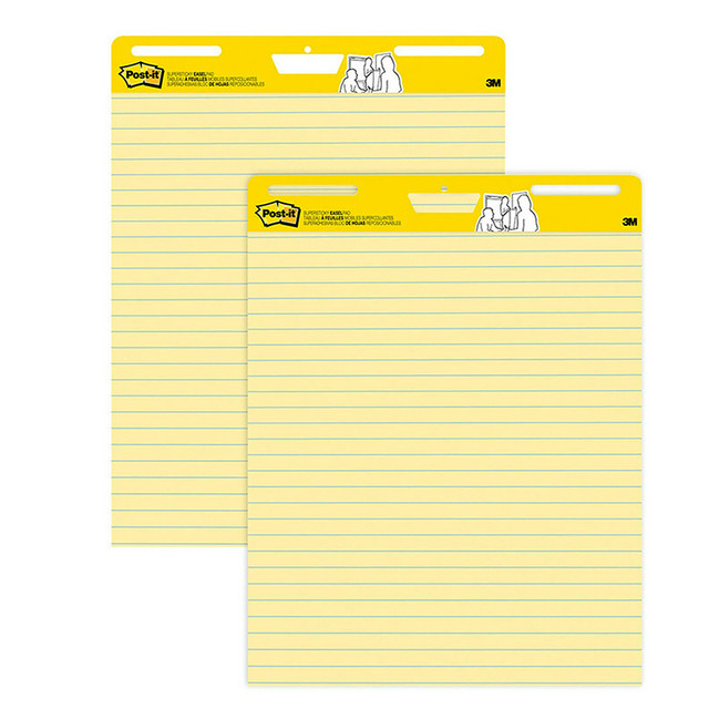 3M COMPANY Post-it® Super Sticky Easel Pads, 25" x 30", Yellow, 2 Pads