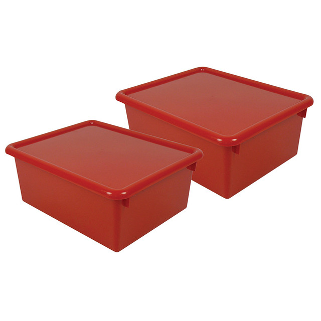 ROMANOFF PRODUCTS Romanoff Stowaway® 5" Letter Box with Lid, Red, Pack of 2