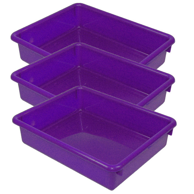 ROMANOFF PRODUCTS Romanoff Stowaway® 3" Letter Tray no Lid, Purple, Pack of 3