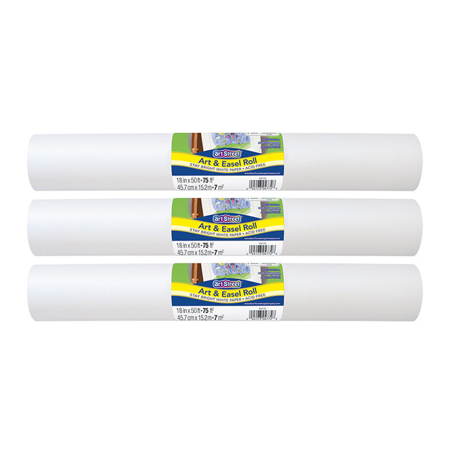 DIXON TICONDEROGA CO Prang® Art & Easel Roll, White, 18" x 50', 3 Rolls