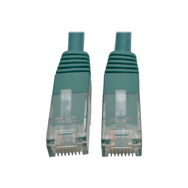 TRIPP LITE N200-020-GN  Cat6 Cat5e Gigabit Molded Patch Cable RJ45 M/M 550MHz Green 20ft - 128 MB/s - Patch Cable - 20 ft - 1 x RJ-45 Male Network - 1 x RJ-45 Male Network - Gold Plated Contact - Green