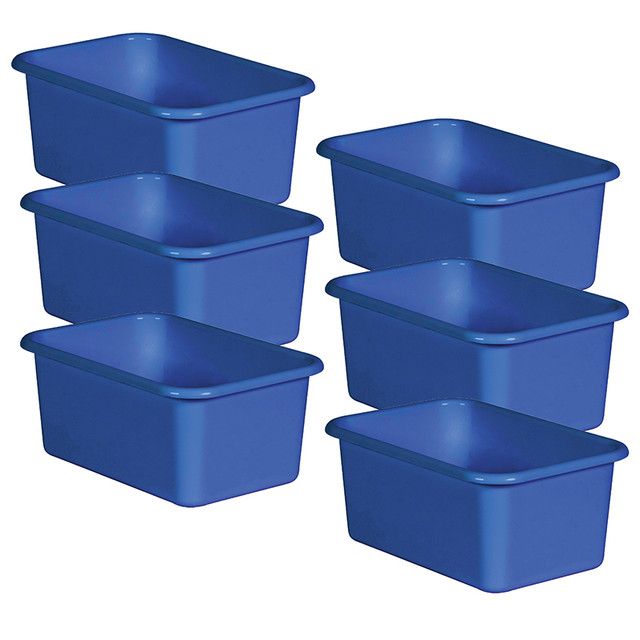 TEACHER CREATED RESOURCES Teacher Created Resources® Blue Small Plastic Storage Bin, Pack of 6