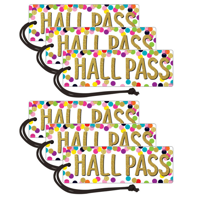 TEACHER CREATED RESOURCES Teacher Created Resources® Confetti Magnetic Hall Pass, Pack of 6 TEACHER CREATED RESOURCES Teacher Created Resources® Confetti Magnetic Hall Pass, Pack of 6