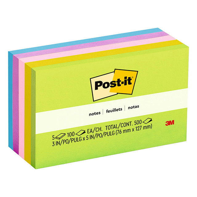 3M COMPANY Post-it® Notes, 3 in x 5 in, Floral Fantasy, 5 Pads