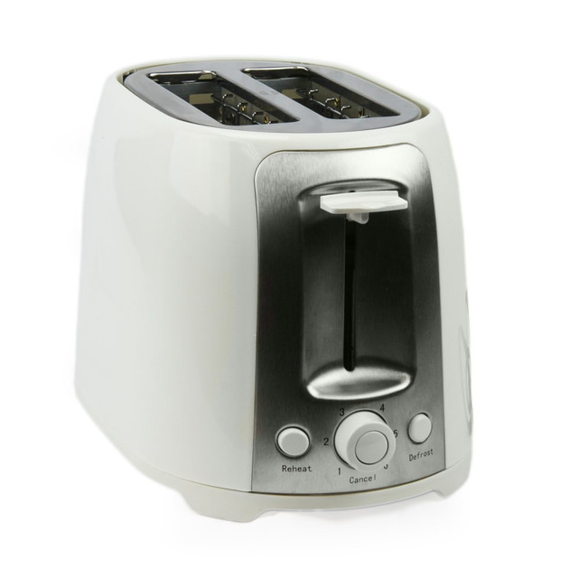 TODDYs PASTRY SHOP Brentwood 99591230M  2-Slice Extra-Wide-Slot Cool-Touch Toaster, White/Stainless Steel