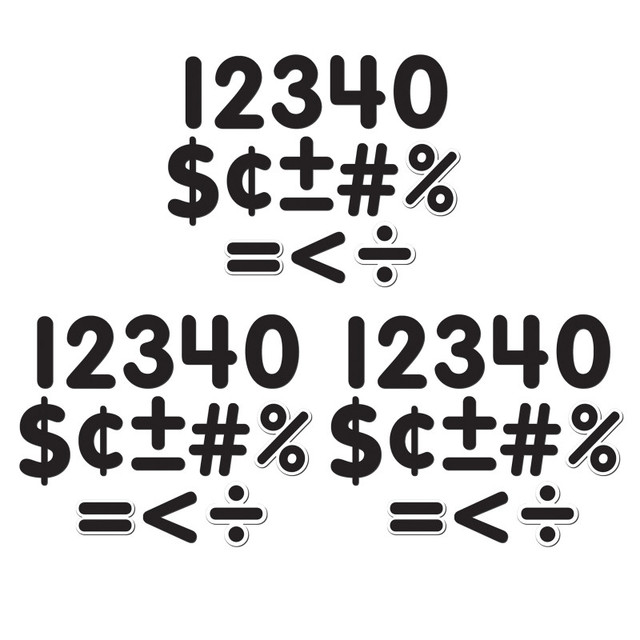 TEACHER CREATED RESOURCES Teacher Created Resources® Black Classic 2-1/2" Magnetic Numbers, 65 Pieces Per Pack, 3 Packs