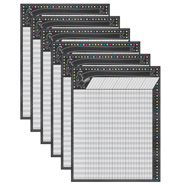 TEACHER CREATED RESOURCES Teacher Created Resources® Chalkboard Brights Incentive Chart, Pack of 6