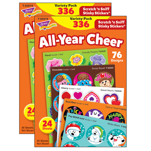 TREND ENTERPRISES INC. TREND All Year Cheer Stinky Stickers® Variety Pack, 336 Count Per Pack, 2 Packs