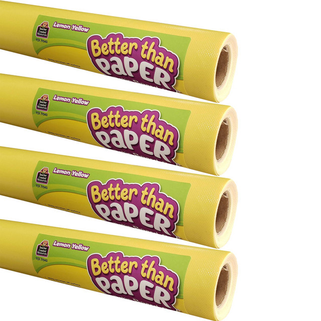 TEACHER CREATED RESOURCES Teacher Created Resources® Better Than Paper® Bulletin Board Roll, 4' x 12', Lemon Yellow, Pack of 4