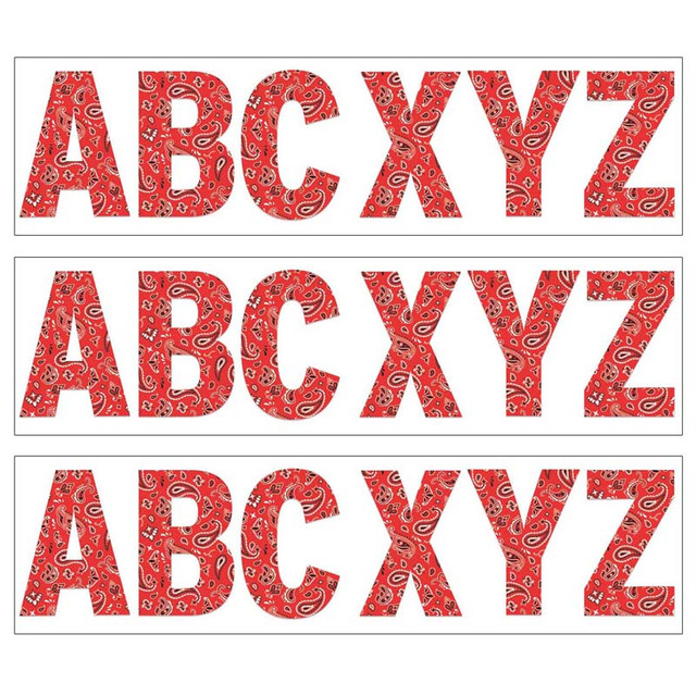 EUREKA Eureka® Red Bandana 7" Deco Letters, 129 Per Pack, 3 Packs