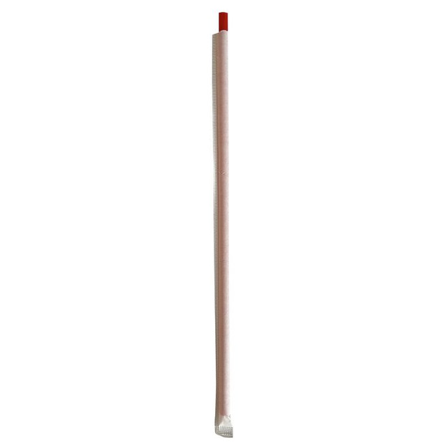 BOARDWALK GST1025RD Wrapped Giant Straws, 10.25", Polypropylene, Red, 1,200/Carton