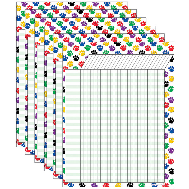 TEACHER CREATED RESOURCES Teacher Created Resources® Colorful Paw Prints Incentive Chart, Pack of 6