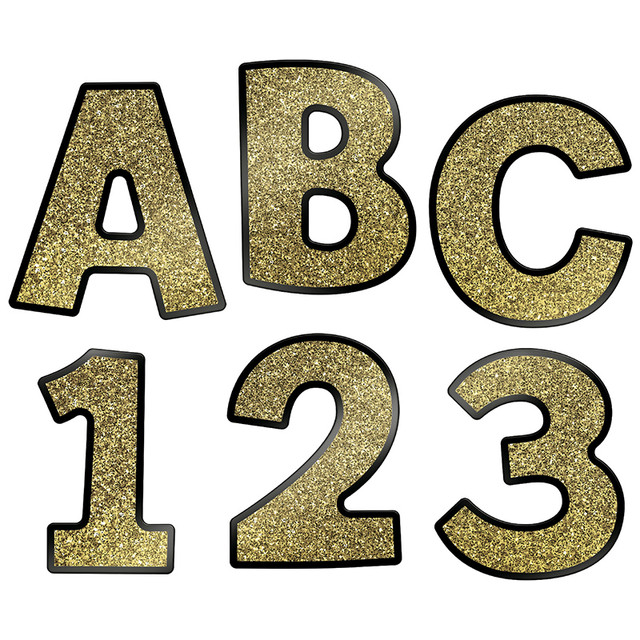 CARSON DELLOSA EDUCATION Carson Dellosa Education Sparkle + Shine Gold Glitter Combo Pack EZ Letters