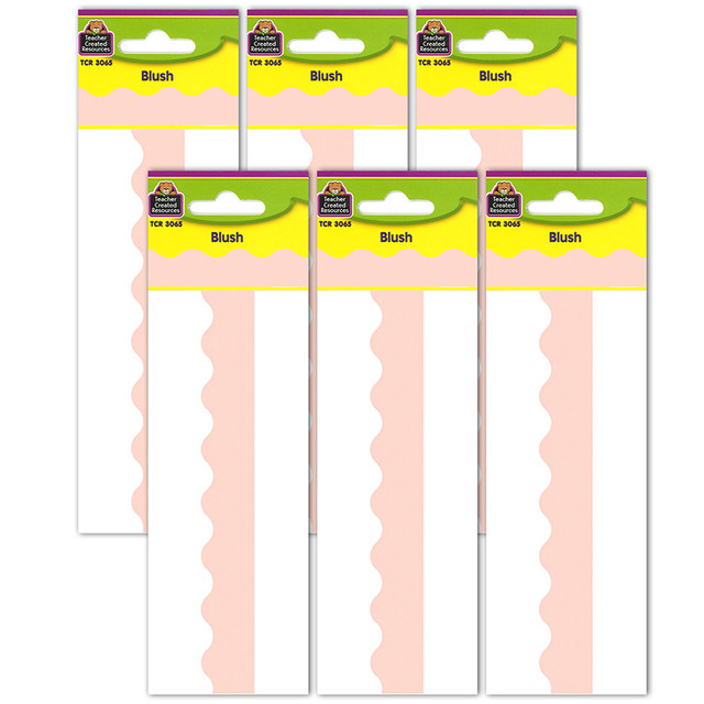 TEACHER CREATED RESOURCES Teacher Created Resources® Blush Scalloped Border Trim, 35 Feet Per Pack, 6 Packs