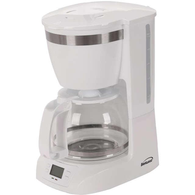 BRENTWOOD APPLIANCES, INC. TS-219W Brentwood TS-219W 10 Cup Digital Coffee Maker, White - Programmable - 800 W - 10 Cup(s) - Multi-serve - Timer - White
