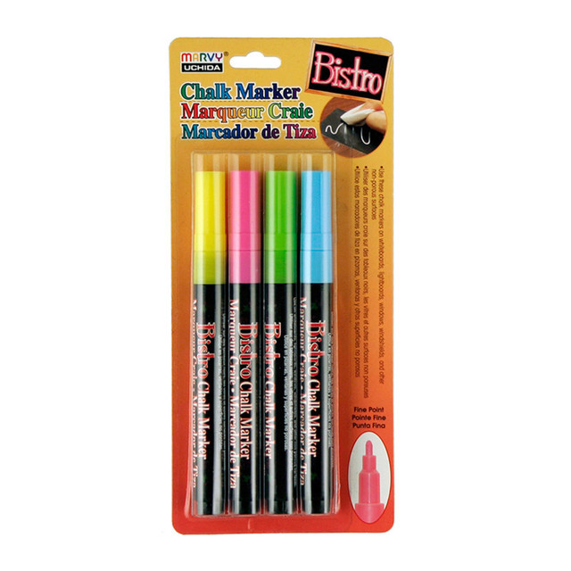 UCHIDA OF AMERICA, CORP Marvy Uchida® Fine Tip Chalk Marker Set - Fluorescent Colors