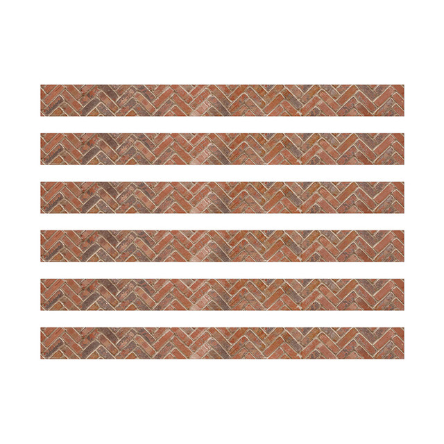 EUREKA Eureka® Curiosity Garden Brick Extra Wide Deco Trim®, 37 Feet Per Pack, 6 Packs