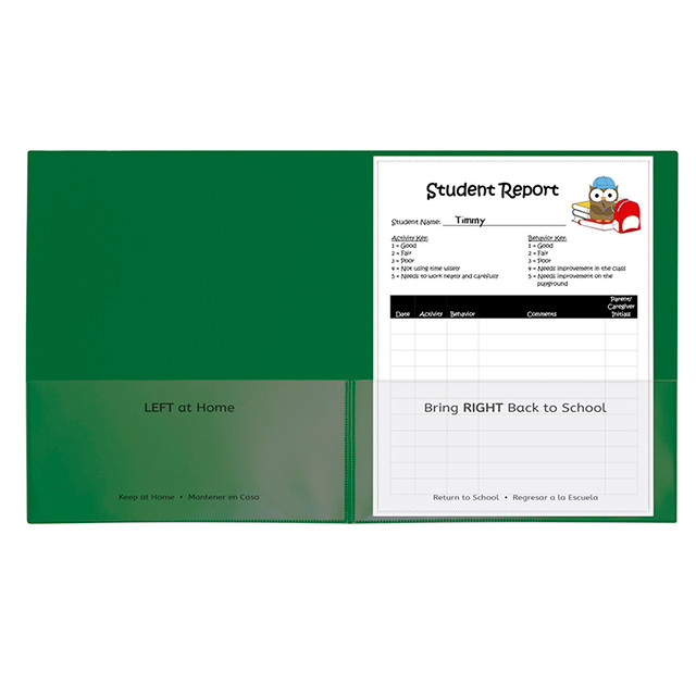 C-LINE PRODUCTS INC C-Line® Classroom Connector™ School-To-Home Folders, Green, Box of 25