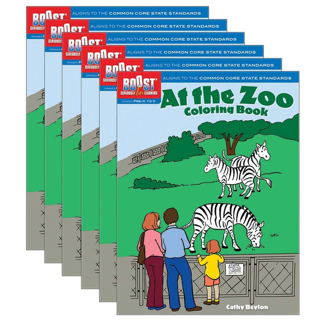 DOVER PUBLICATIONS BOOST™ At the Zoo Coloring Book, Pack of 6