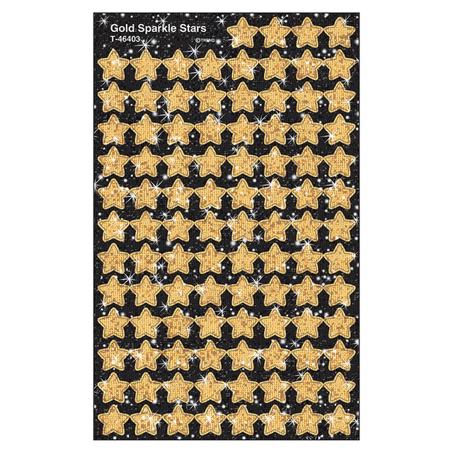 TREND ENTERPRISES INC. TREND Gold Sparkle Stars superShapes Stickers-Sparkle, 400 ct