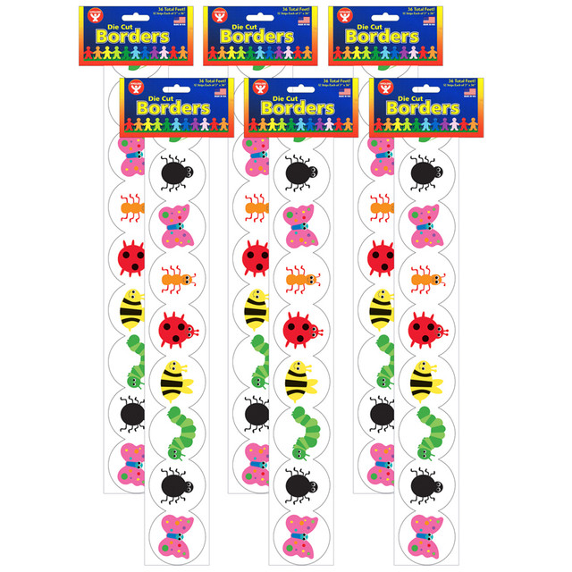 HYGLOSS PRODUCTS INC. Hygloss® Bugs Border, 12 Strips/36 Feet Per Pack, 6 Packs
