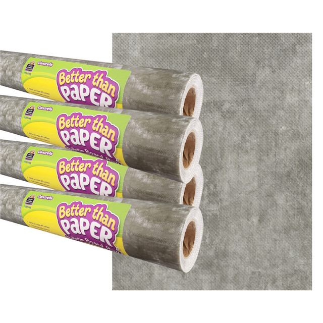 TEACHER CREATED RESOURCES Teacher Created Resources® Concrete Better Than Paper Bulletin Board Roll, 4' x 12', Pack of 4