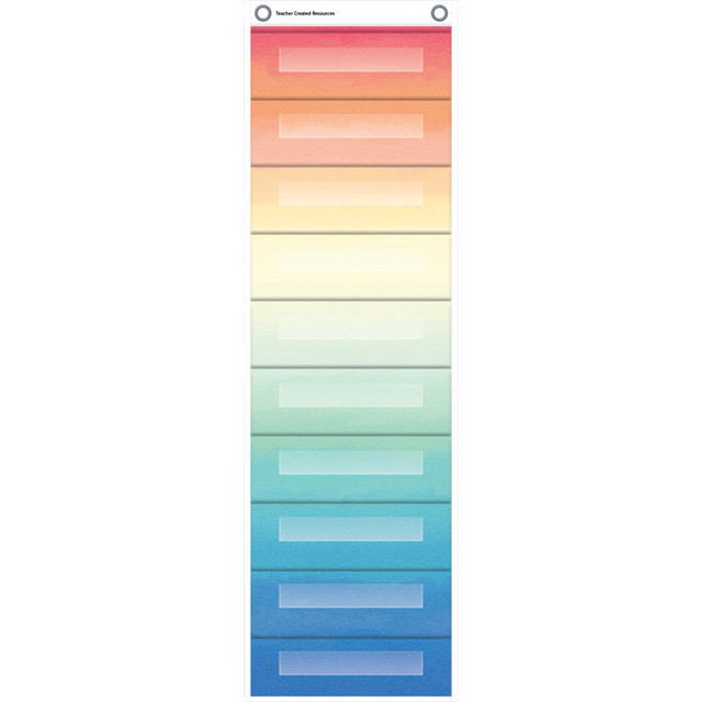 TEACHER CREATED RESOURCES Teacher Created Resources® File Storage Pocket Chart, 10 Pockets, Watercolor, 14" x 58"