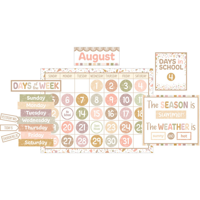 TEACHER CREATED RESOURCES Teacher Created Resources® Terrazzo Tones Calendar Bulletin Board Set, 115 Pieces