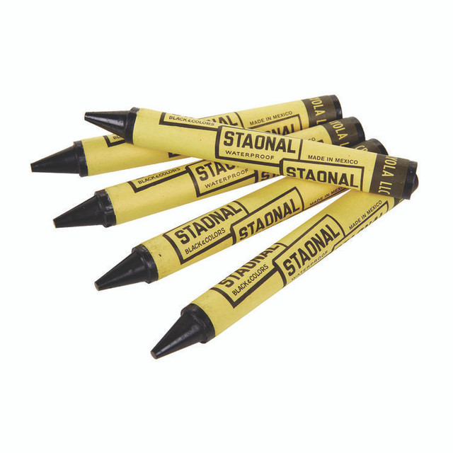 BINNEY & SMITH / CRAYOLA 5200023051 Staonal Marking Crayons, 0.56" x 5", Black, 8/Box