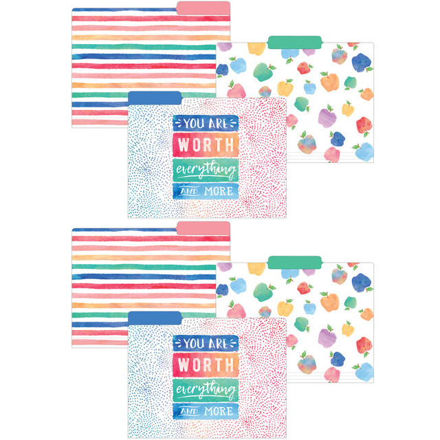 TEACHER CREATED RESOURCES Teacher Created Resources® Watercolor File Folders, 12 Per Pack, 2 Packs