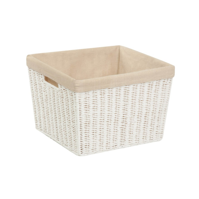 HONEY-CAN-DO INTERNATIONAL, LLC STO-03561 Honey-Can-Do Paper Rope Basket With Liner, Medium Size, 10in x 15in x 13in, White