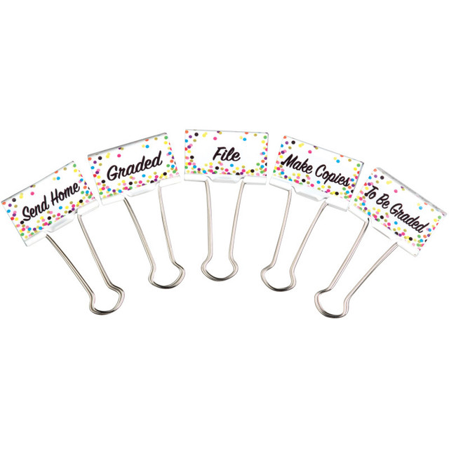 TEACHER CREATED RESOURCES Teacher Created Resources® Confetti Binder Clips, Large, Classroom Management, Pack of 5 TEACHER CREATED RESOURCES Teacher Created Resources® Confetti Binder Clips, Large, Classroom Management, Pack of 5