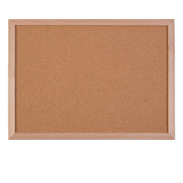 FLIPSIDE Crestline Products Wood Framed Cork Board, 24" x 36"