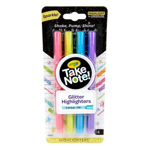 CRAYOLA LLC Crayola® Take Note Glitter Highlighters, 4 Count