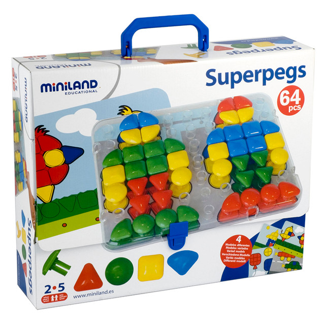 MINILAND EDUCATIONAL CORPORATION Miniland Super Pegs, 69 Pieces