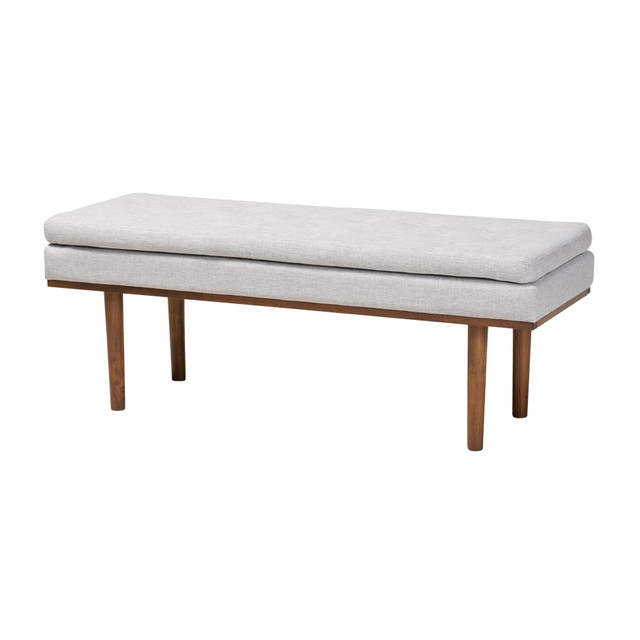 WHOLESALE INTERIORS, INC. Baxton Studio 2721-9836  9836 Bench, 18-5/16inH x 48-7/16inW x 17-3/4inD, Beige/Walnut