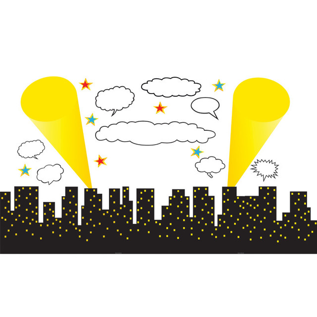TEACHER CREATED RESOURCES Teacher Created Resources® Superhero Cityscape Bulletin Board Display