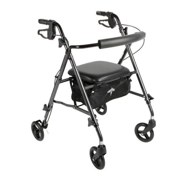 MEDLINE INDUSTRIES, INC. MDS86825SLBLK Medline Guardian Ultralight Rollator, 6in Wheels, Black MEDLINE INDUSTRIES, INC. MDS86825SLBLK Medline Guardian Ultralight Rollator, 6in Wheels, Black