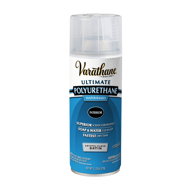 THE FLECTO COMPANY INC. Varathane 200281  Ultimate Water-Based Polyurethane, 11.25 Oz, Crystal Clear Satin, Pack Of 6 Spray Cans