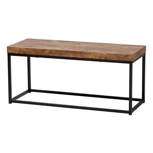WHOLESALE INTERIORS, INC. 2721-12489 Baxton Studio Bardot Modern Industrial Accent Bench, 17-3/4inH x 39-7/16inW x 15-3/4inD, Walnut Brown/Black