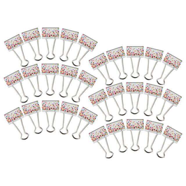TEACHER CREATED RESOURCES Teacher Created Resources® Confetti Binder Clips, Medium, 8 Per Pack, 6 Packs