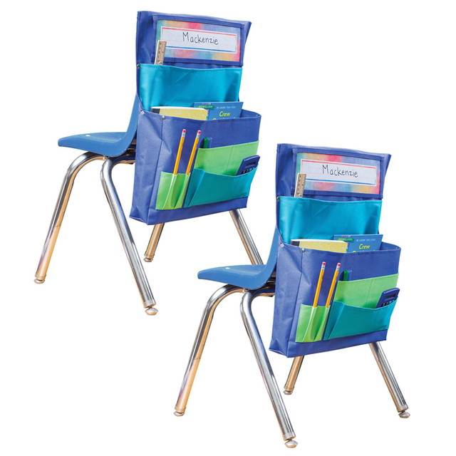 TEACHER CREATED RESOURCES Teacher Created Resources® Blue, Teal & Lime Chair Pocket, Pack of 2