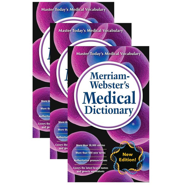 MERRIAM - WEBSTER  INC Merriam-Webster Medical Dictionary; Mass-Market Paperback, Pack of 3