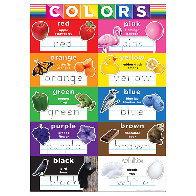 ASHLEY PRODUCTIONS Ashley Productions® Smart Poly® PosterMat Pals™ Space Savers, 13" x 9-1/2", Colors