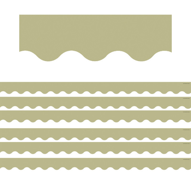 TEACHER CREATED RESOURCES Teacher Created Resources® Olive Green Scalloped Border Trim, 35 Feet Per Pack, 6 Packs
