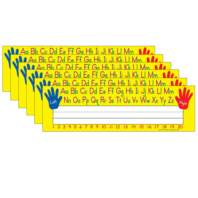 TEACHER CREATED RESOURCES Teacher Created Resources® Left/Right Alphabet Name Plates, 36 Per Pack, 6 Packs