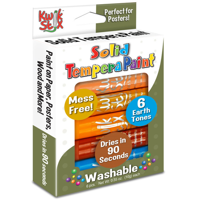 THE PENCIL GRIP Kwik Stix™ Tempera Paint, Earth Tones, 6 Colors