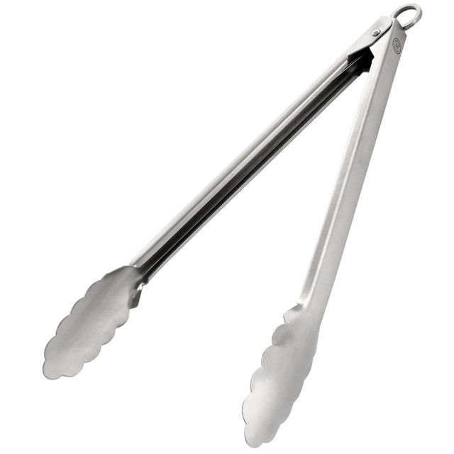 GIBSON OVERSEAS INC. 995117595M Martha Stewart Stainless Steel Easy-Lock Extra Long Kitchen Tongs, Silver