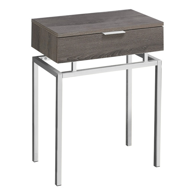 MONARCH PRODUCTS Monarch Specialties I 3465  Accent Table, Rectangular, Dark Taupe/Chrome